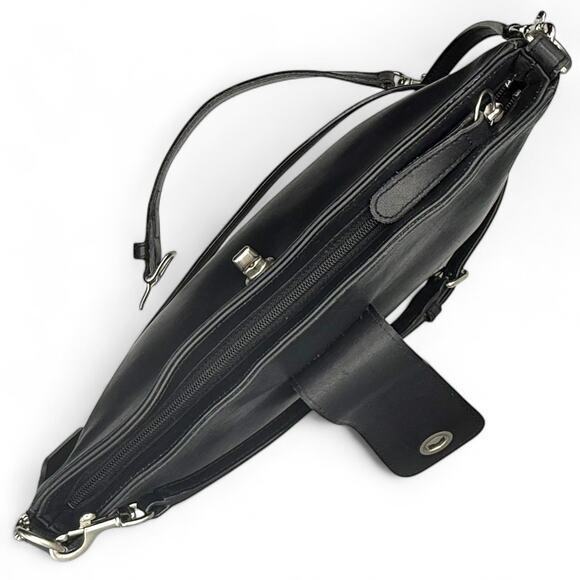 Vintage COACH 9818 East West Penelope Black Leather Nickel Crossbody Costa Rica - Picture 5 of 16